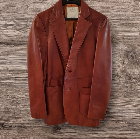 Vintage‎ Georgetown Leather Sports Coat Blazer Jacket 40R - Picture 1 of 16